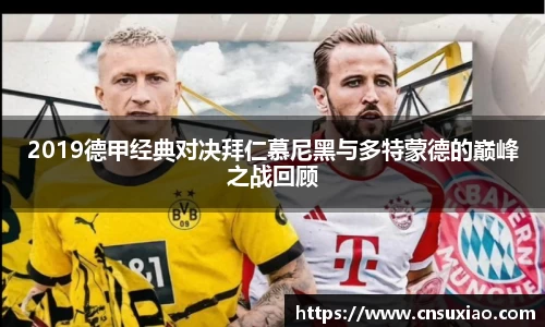 2019德甲经典对决拜仁慕尼黑与多特蒙德的巅峰之战回顾